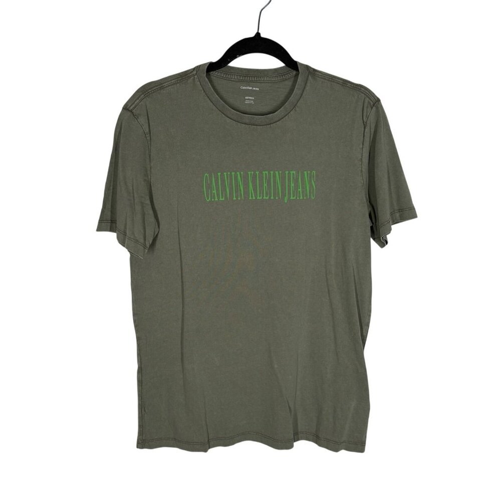Calvin Klein Jeans Men SZ XS Olive Green Short Sleeve Crew Neck T-Shirt NWT